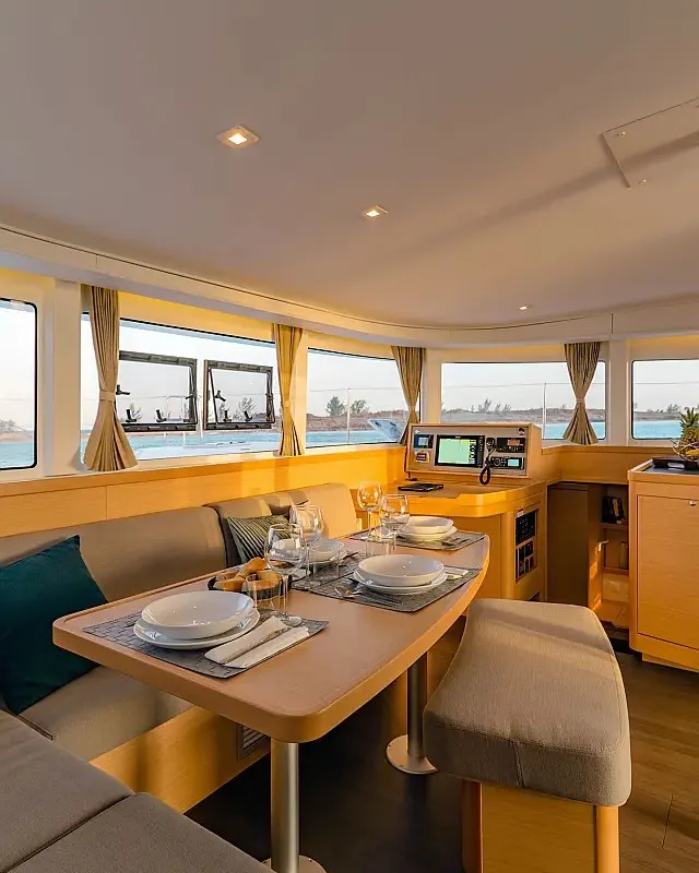 Salon of Skylight, a Lagoon 42 catamaran at Grad Trogir, Croatia