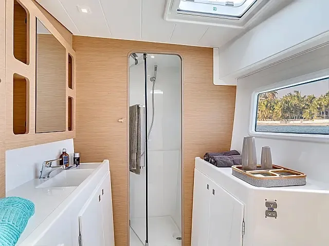 Head on Skylight, a Lagoon 42 catamaran at Grad Trogir, Croatia