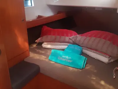Cabin on Diana, a Bavaria Cruiser 46 sailboat at Punat, Croatia