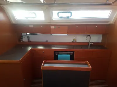 Galley of Diana, a Bavaria Cruiser 46 sailboat at Punat, Croatia