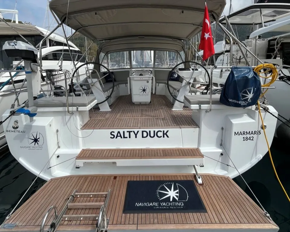 SALTY DUCK, a Beneteau Oceanis 46.1 sailboat at Marmaris, Turkey