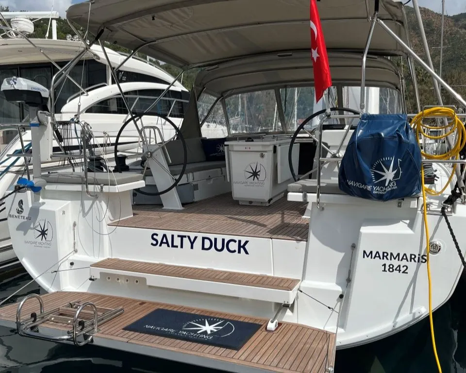 SALTY DUCK, a Beneteau Oceanis 46.1 sailboat at Marmaris, Turkey