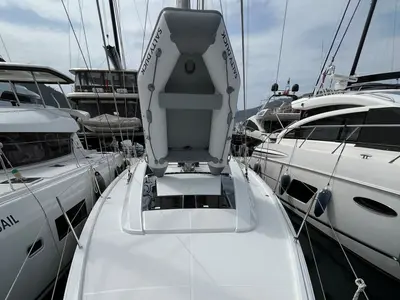 Deck of SALTY DUCK, a Beneteau Oceanis 46.1 sailboat at Marmaris, Turkey