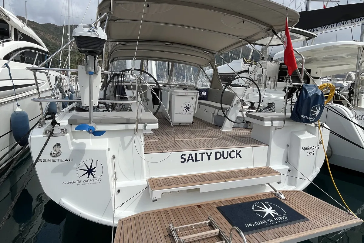 SALTY DUCK, a Beneteau Oceanis 46.1 sailboat at Marmaris, Turkey