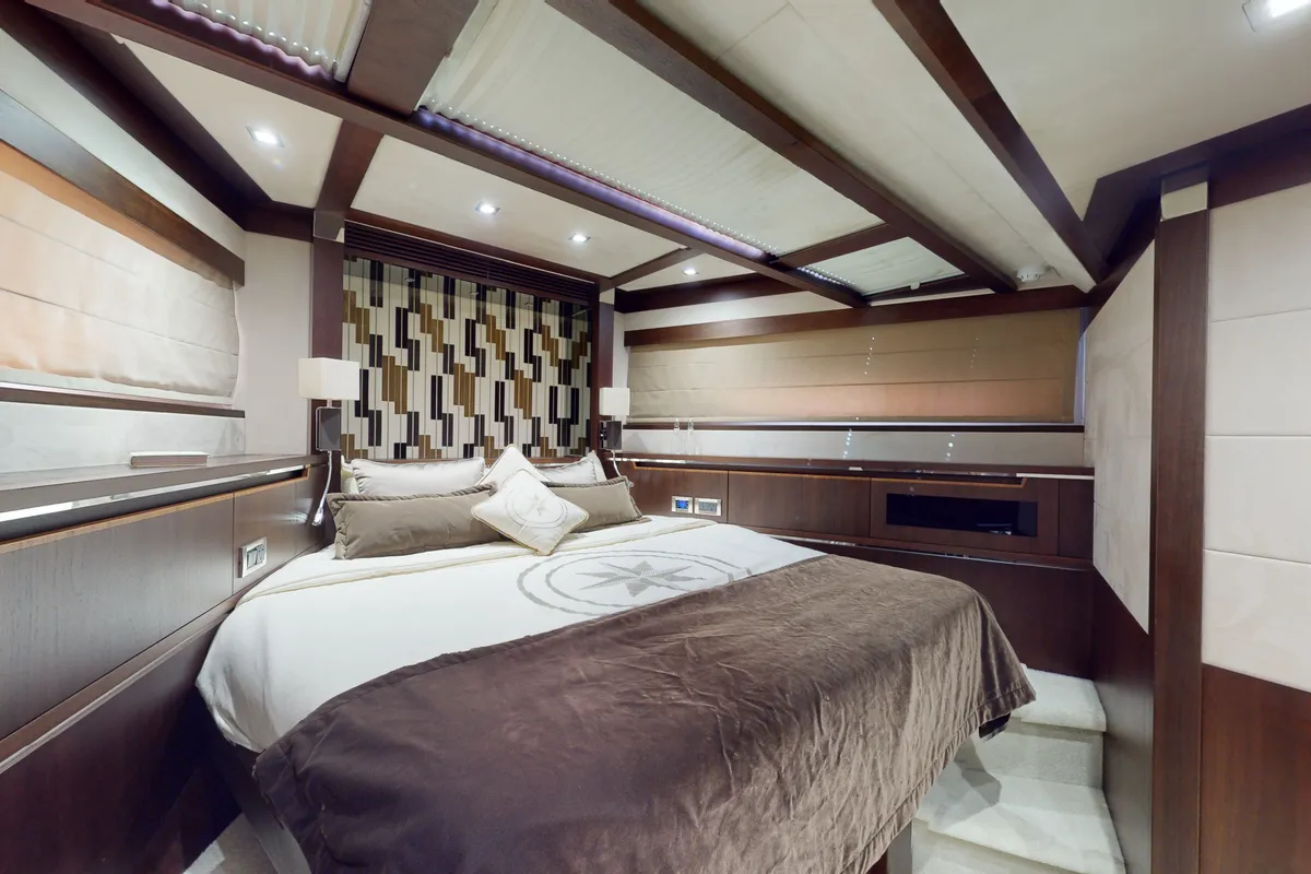 Bella 780, a Galeon 780 motor yacht at Dubai Harbour, United Arab Emirates