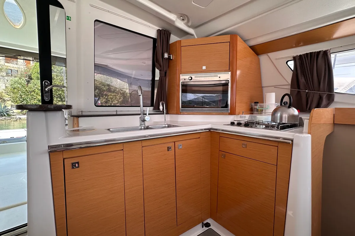 Galley of Mirada, a Fountaine Pajot Lipari 41 catamaran at Fethiye, Turkey