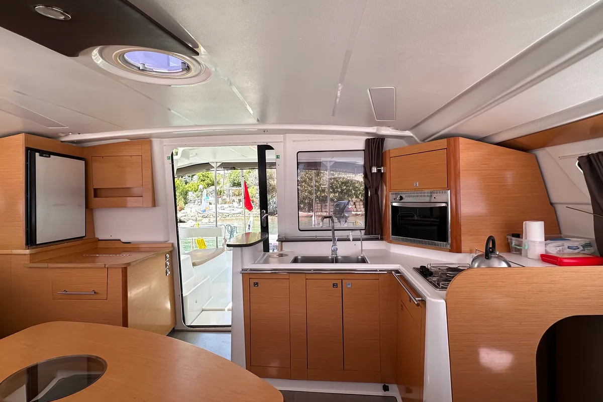 Galley of Mirada, a Fountaine Pajot Lipari 41 catamaran at Fethiye, Turkey