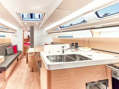 Galley of Forest Gump, a Dehler 38 sailboat at Punat, Croatia