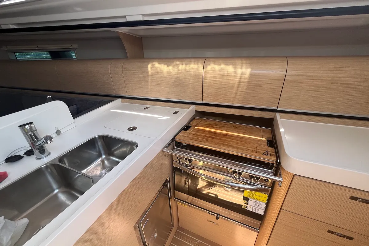 Galley of Forest Gump, a Dehler 38 sailboat at Punat, Croatia