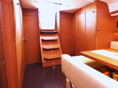 Salon of M'Arricrio, a Dufour 470 sailboat at Palermo, Italy