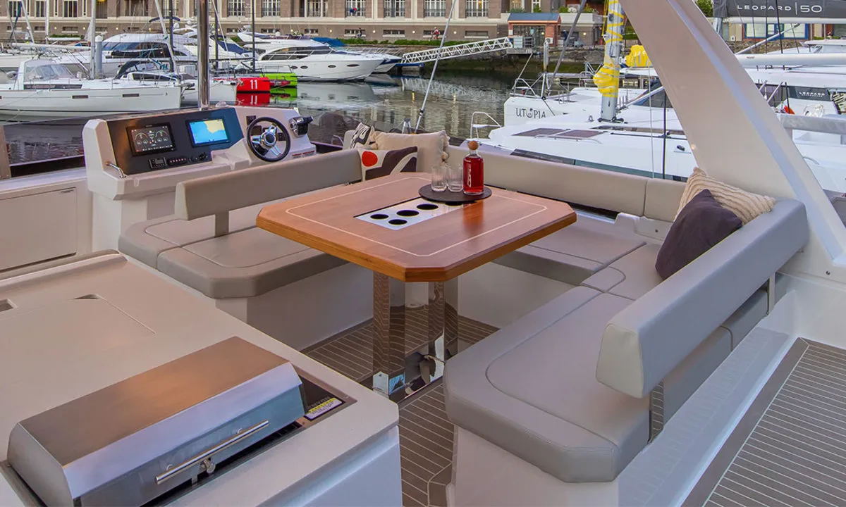 Deck of Moorings 403 PC Exclusive, a Leopard 40 PC catamaran at La Paz, Mexico