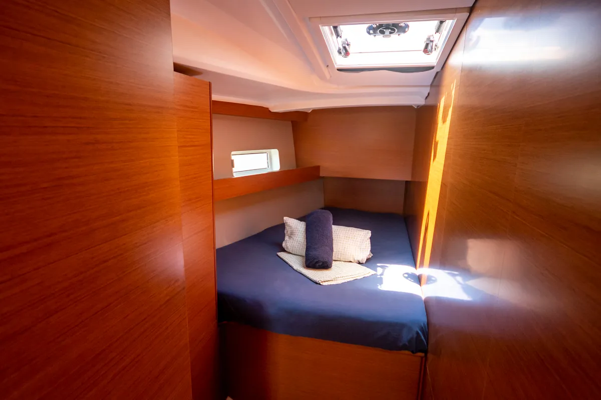 Cabin on Jeanneau Sun Odyssey 490, a sailboat at es Jonquet, Spain