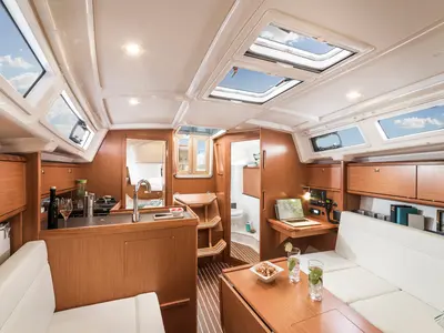 Salon of Saga, a Bavaria Cruiser 34 sailboat at Zadar, Croatia