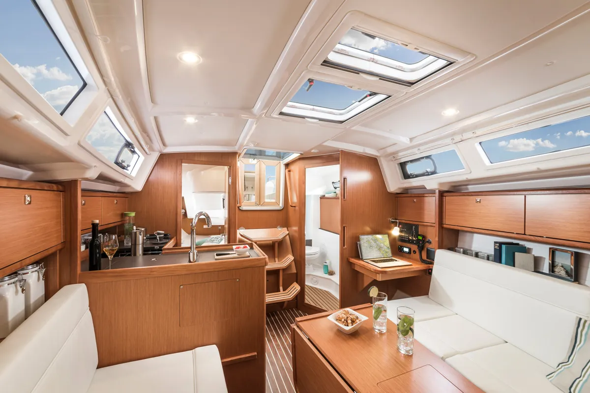 Salon of Saga, a Bavaria Cruiser 34 sailboat at Zadar, Croatia