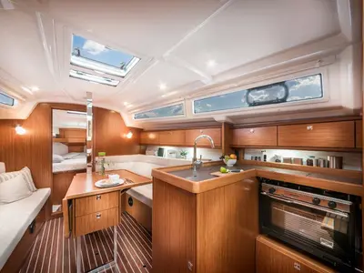 Galley of Saga, a Bavaria Cruiser 34 sailboat at Zadar, Croatia