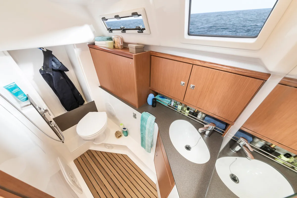 Head on Saga, a Bavaria Cruiser 34 sailboat at Zadar, Croatia