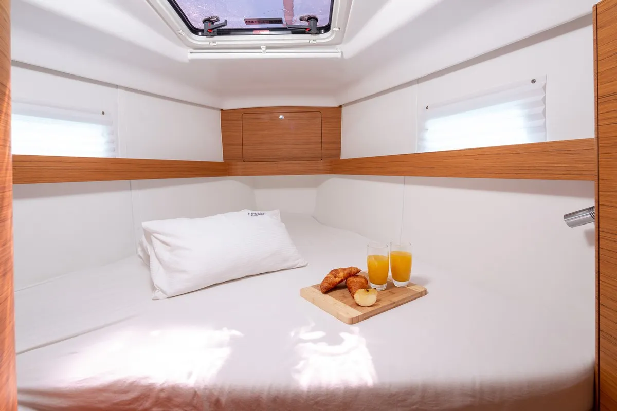 Cabin on Vera, a Elan Impression 45 sailboat at Split, Croatia