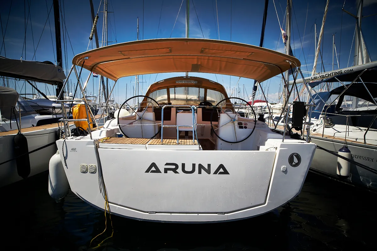 Aruna, a Dufour 460 GL sailboat at Grad Biograd na Moru, Croatia