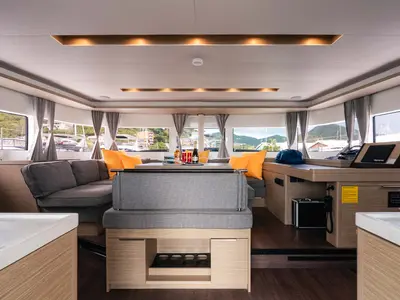 Salon of Moondance, a Lagoon 51 OW catamaran at Road Town, British Virgin Islands