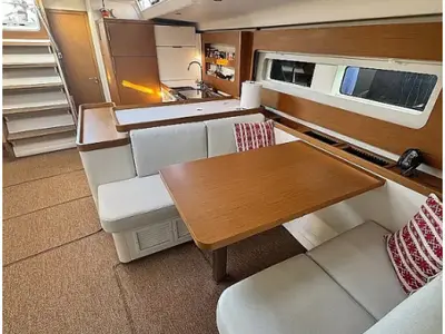 Galley of Ikigai, a Beneteau First 53 sailboat at Lavrion, Greece
