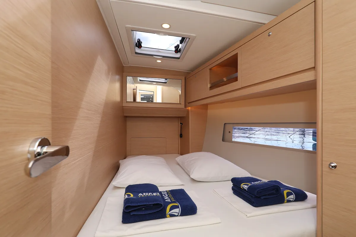 Cabin on Blue Moon, a Dufour 470 sailboat at Primošten, Croatia