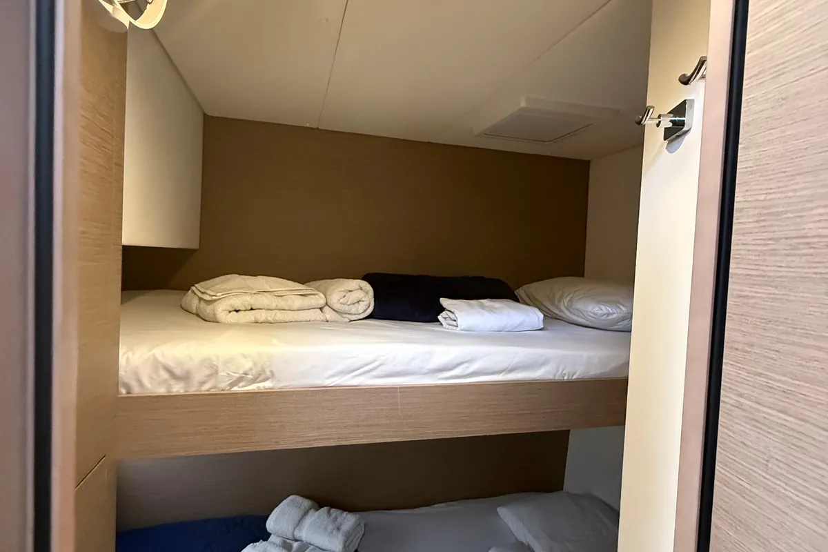 Cabin on Parrot Ice, a Fountaine Pajot Saona 47 catamaran at Road Town, British Virgin Islands