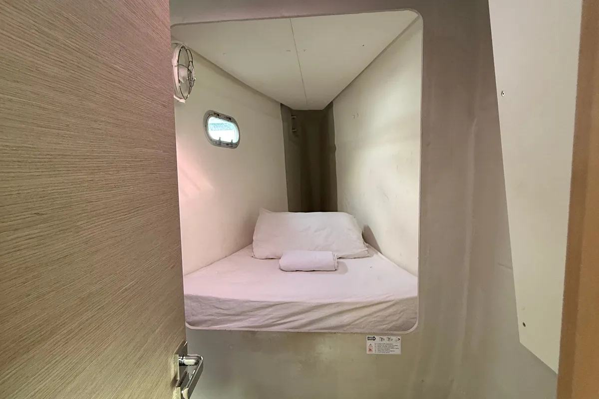 Cabin on Parrot Ice, a Fountaine Pajot Saona 47 catamaran at Road Town, British Virgin Islands
