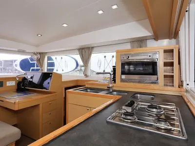 Galley of Ladies First, a Lagoon 400 S2 catamaran at Općina Rogoznica, Croatia