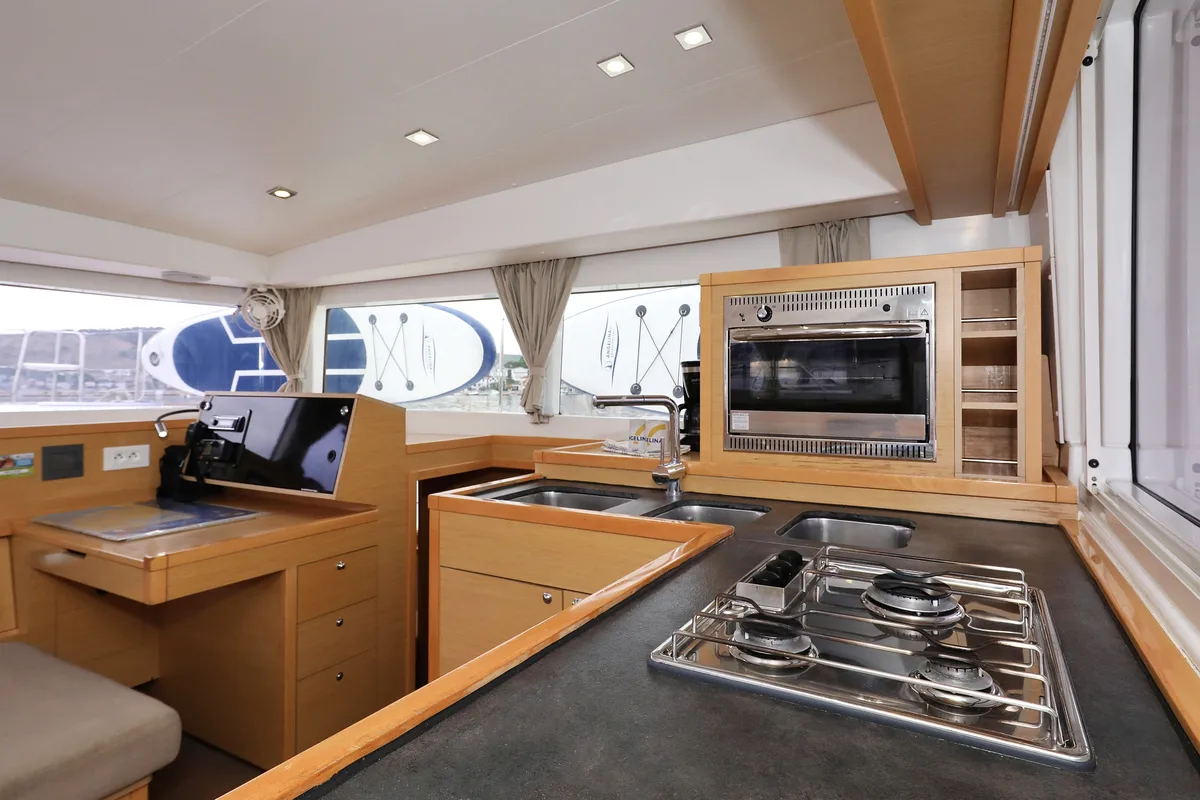 Galley of Ladies First, a Lagoon 400 S2 catamaran at Općina Rogoznica, Croatia