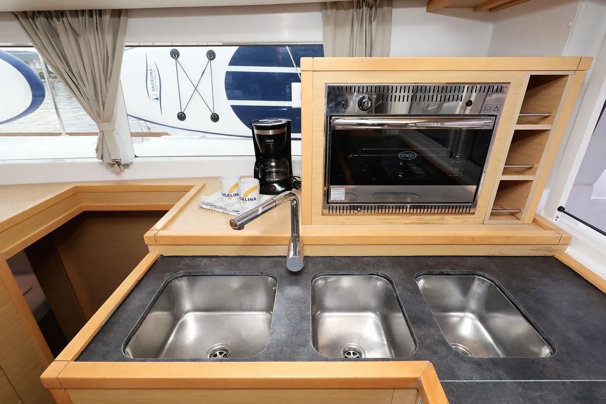 Galley of Ladies First, a Lagoon 400 S2 catamaran at Općina Rogoznica, Croatia