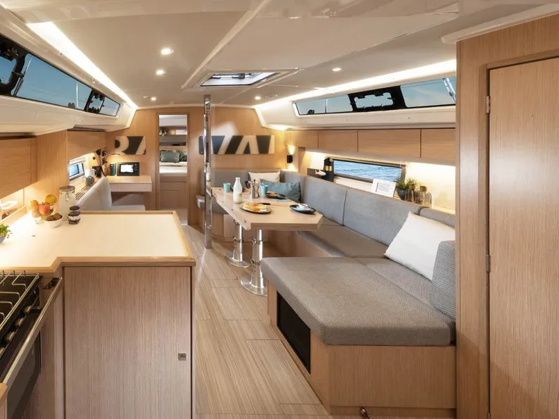 Salon of Aeolus, a Bavaria C42 sailboat at Athens, Greece