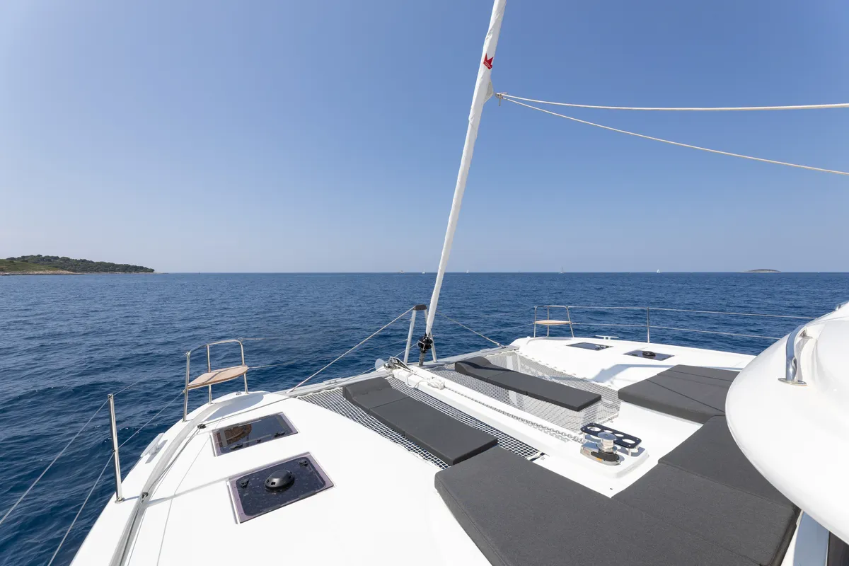 Deck of WANDERER, a Lagoon 43 catamaran at Općina Rogoznica, Croatia