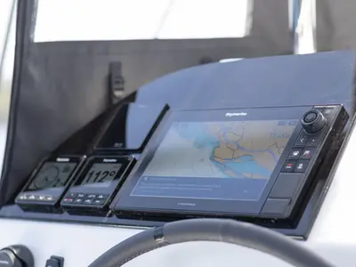 Cockpit of WANDERER, a Lagoon 43 catamaran at Općina Rogoznica, Croatia