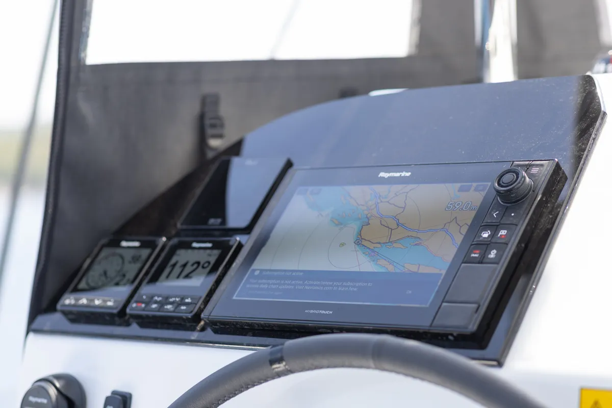 Cockpit of WANDERER, a Lagoon 43 catamaran at Općina Rogoznica, Croatia
