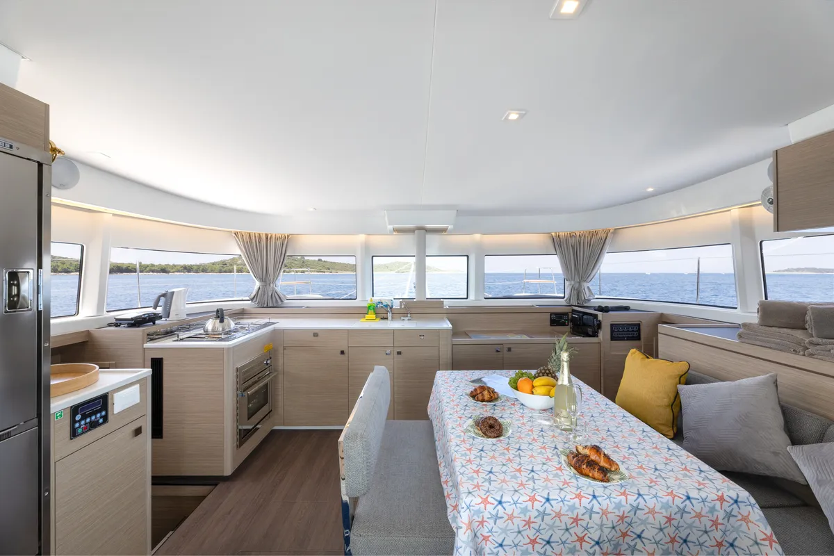 Salon of WANDERER, a Lagoon 43 catamaran at Općina Rogoznica, Croatia