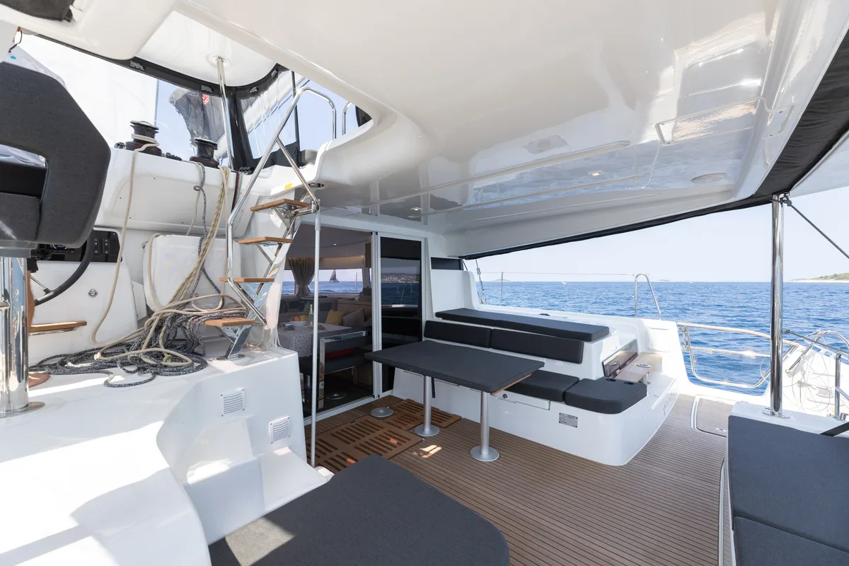 Deck of WANDERER, a Lagoon 43 catamaran at Općina Rogoznica, Croatia