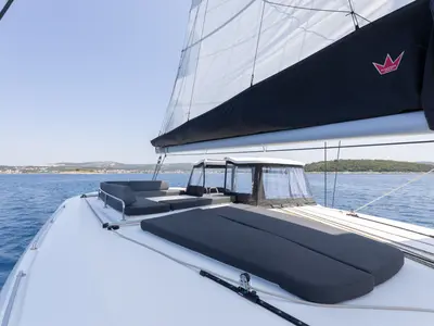 Deck of WANDERER, a Lagoon 43 catamaran at Općina Rogoznica, Croatia