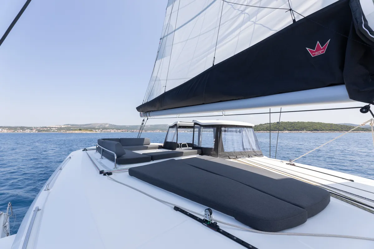 Deck of WANDERER, a Lagoon 43 catamaran at Općina Rogoznica, Croatia