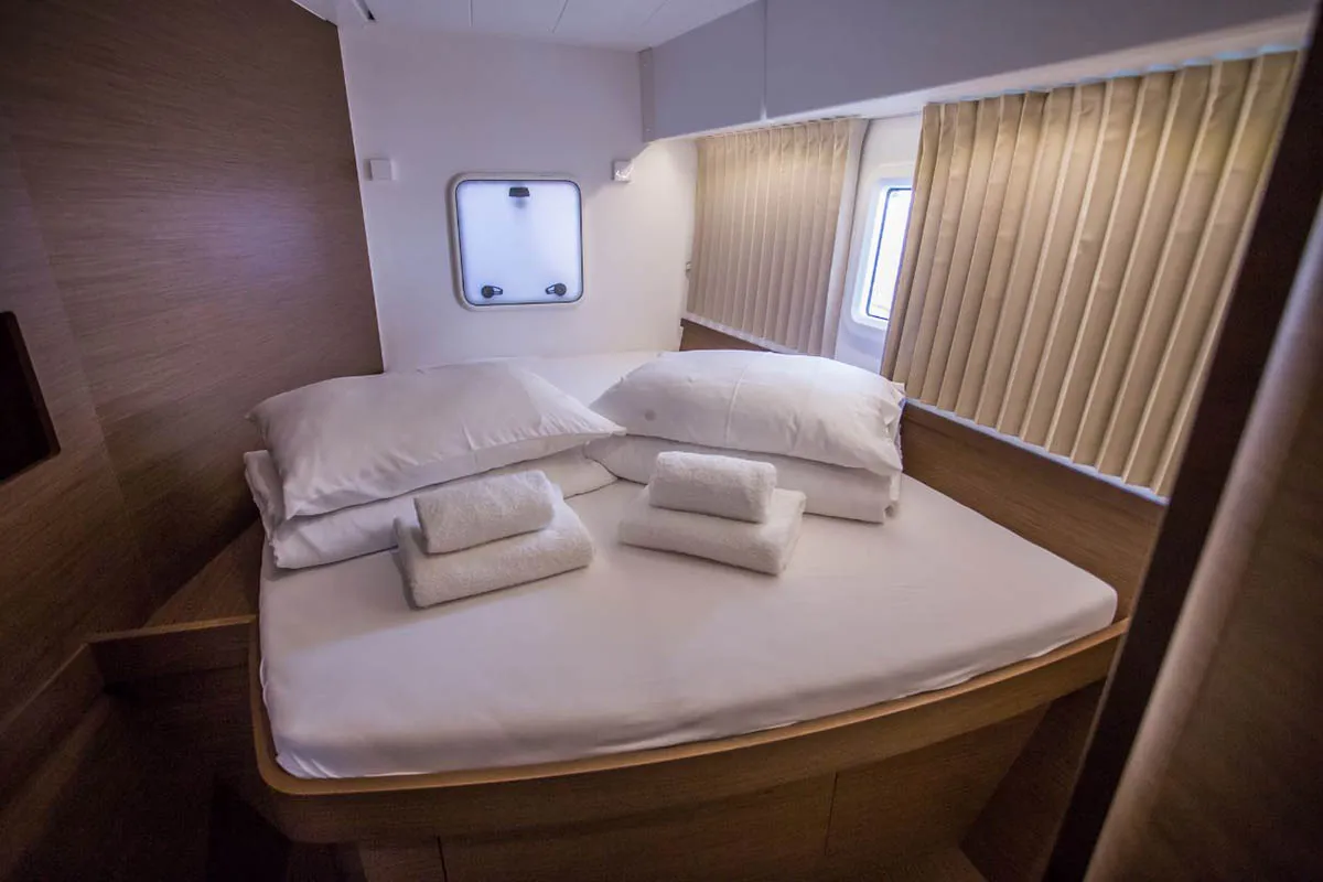 Cabin on SoulXplore, a Lagoon 42 catamaran at Athens, Greece