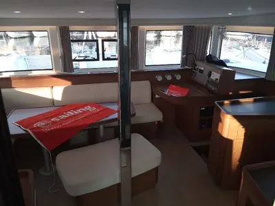 Salon of Memi, a Lagoon 42 catamaran at Palermo, Italy