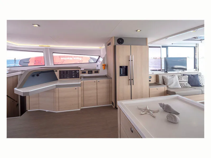 Galley of License to chill, a Bali 5.4 catamaran at Athens, Greece