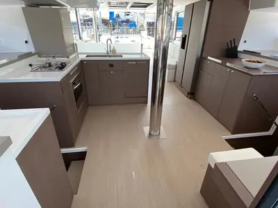 Galley of Anna, a Bali 4.8 catamaran at Capo d'Orlando, Italy
