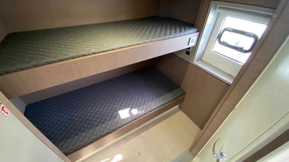 Cabin on Anna, a Bali 4.8 catamaran at Capo d'Orlando, Italy