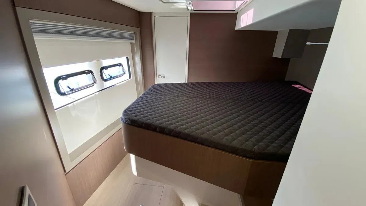 Cabin on Anna, a Bali 4.8 catamaran at Capo d'Orlando, Italy