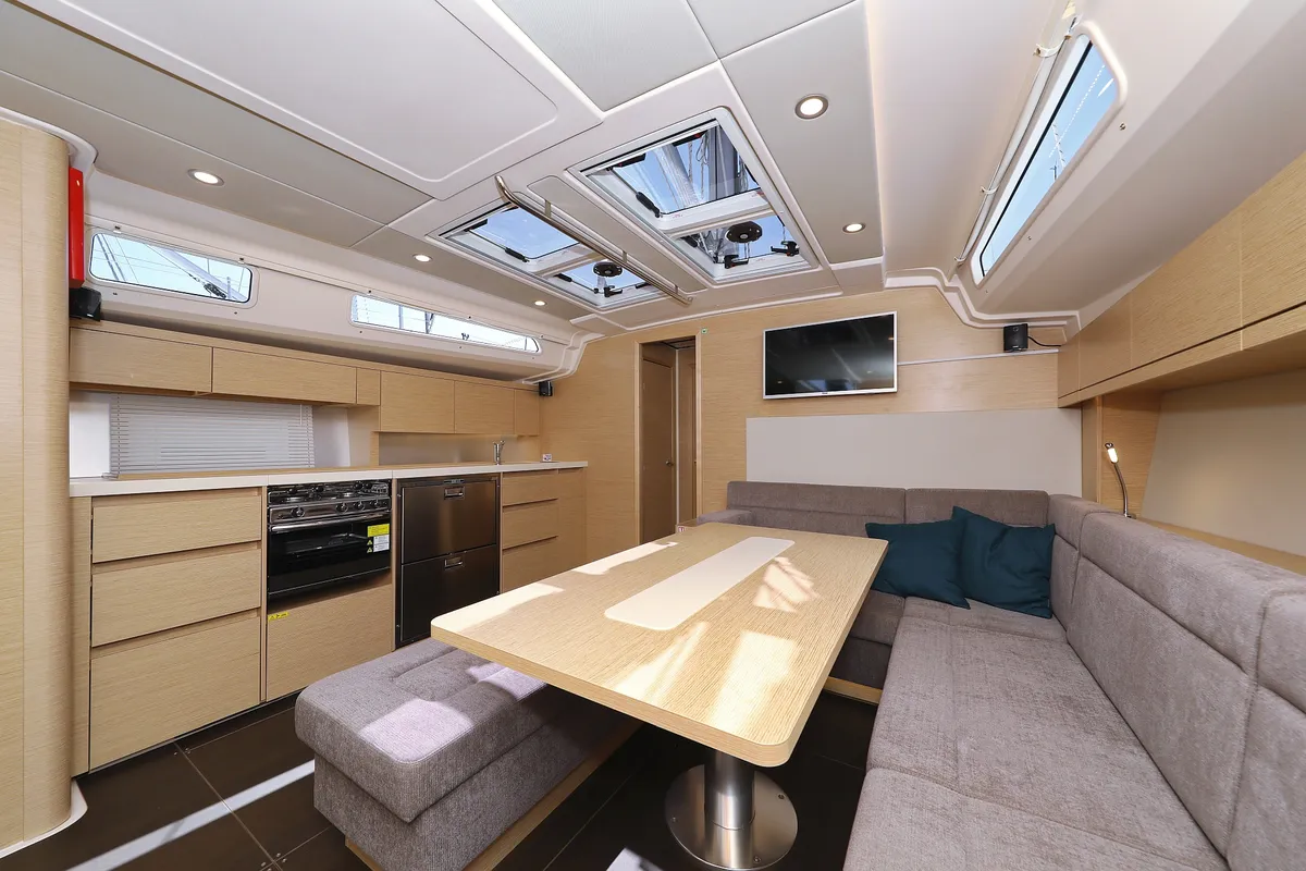 Galley of Khaleesi, a Hanse 508 sailboat at Grad Kaštela, Croatia