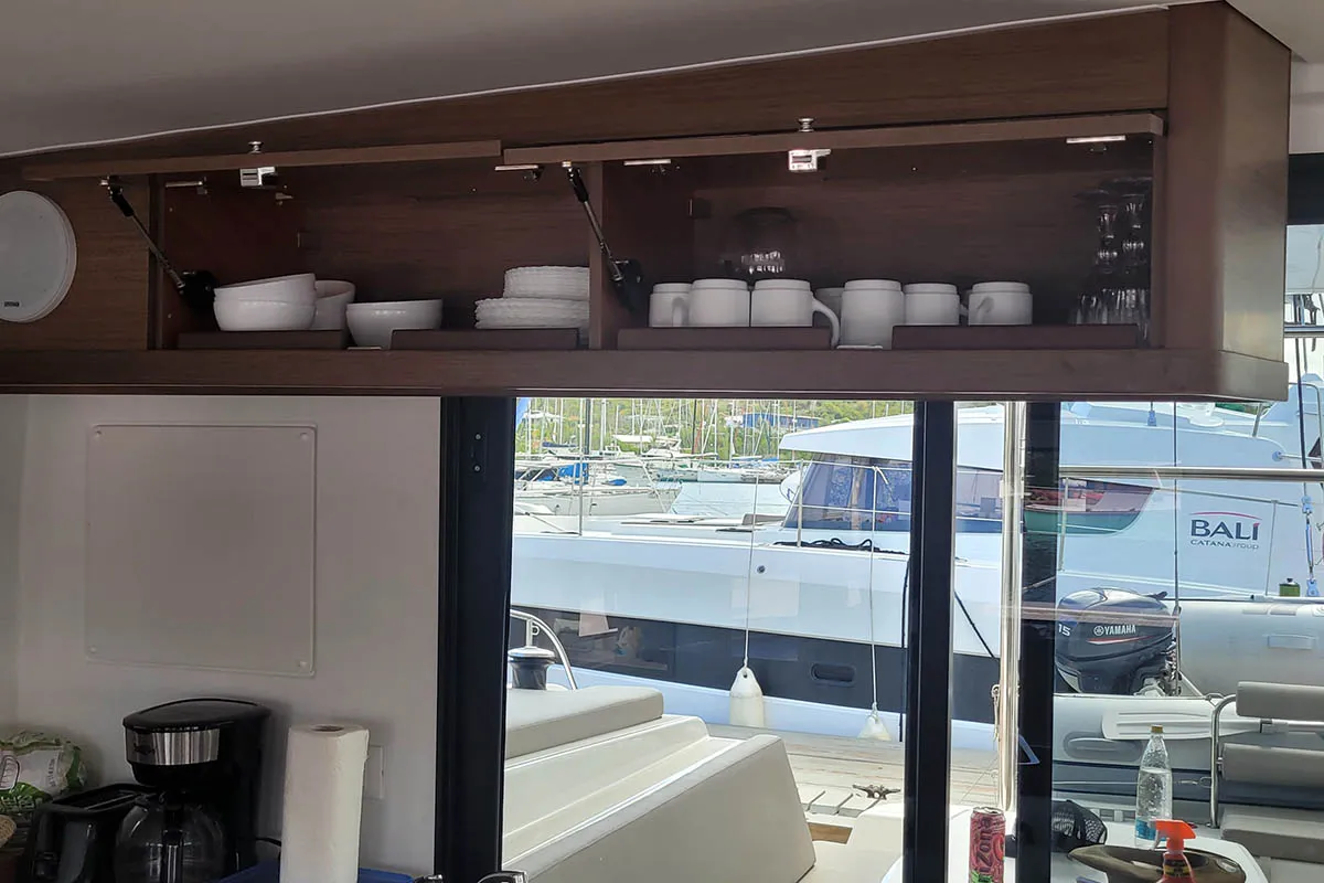 Galley of Katja BAH, a Lagoon 42 catamaran at Central Abaco, Bahamas
