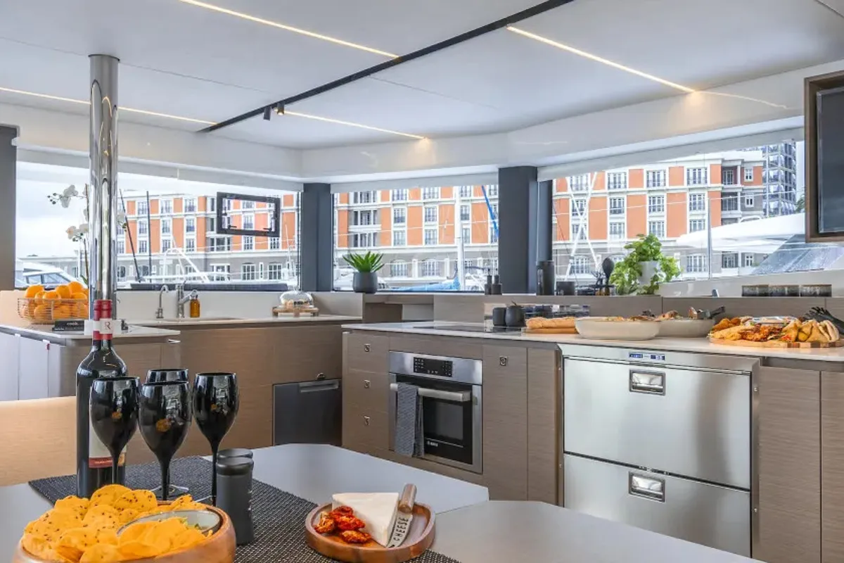 Galley of Sunsail 465 Premium Plus, a Leopard 46 catamaran at Dubrovnik, Croatia