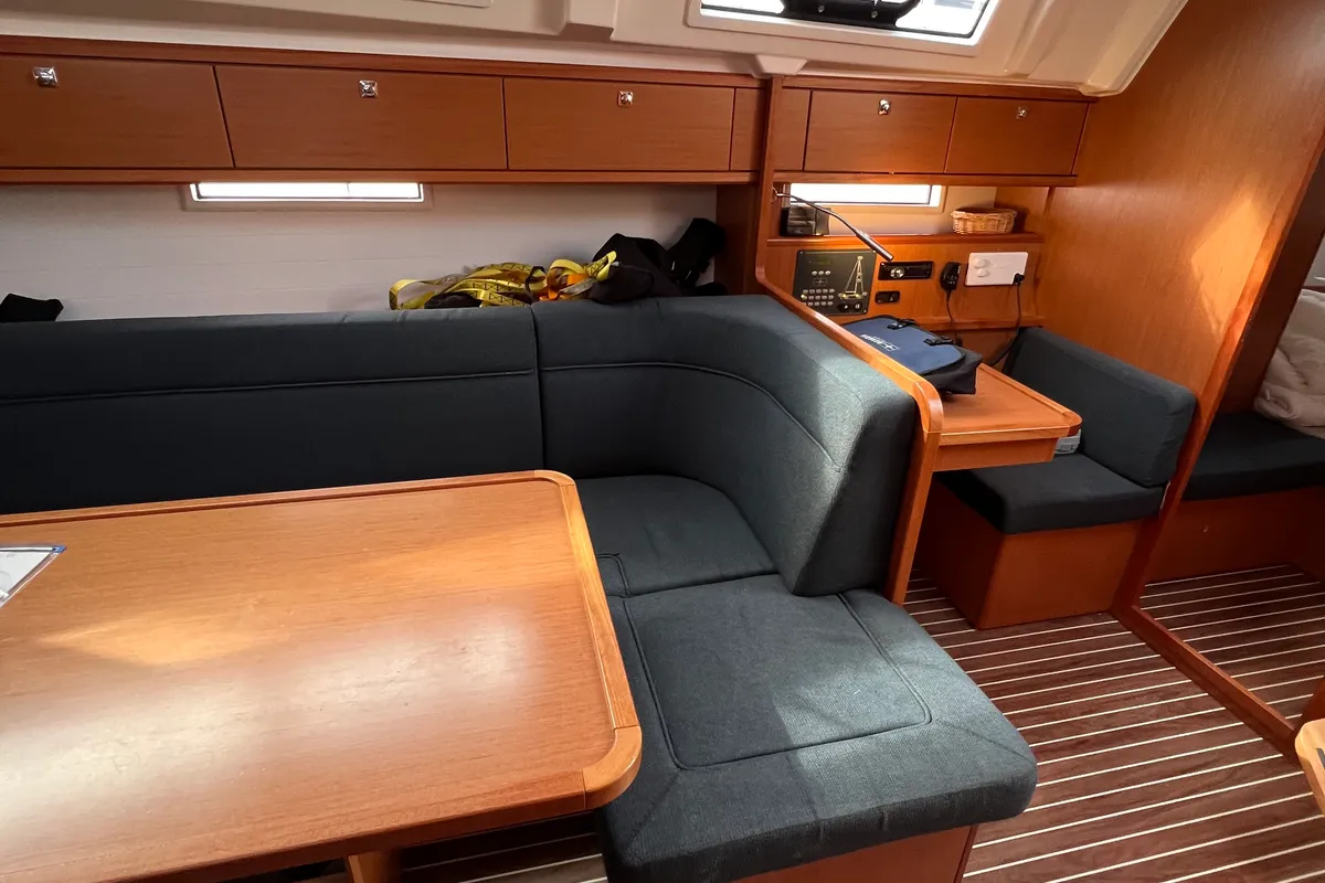Salon of Twelve, a Bavaria C38 sailboat at Fisksätra, Sweden
