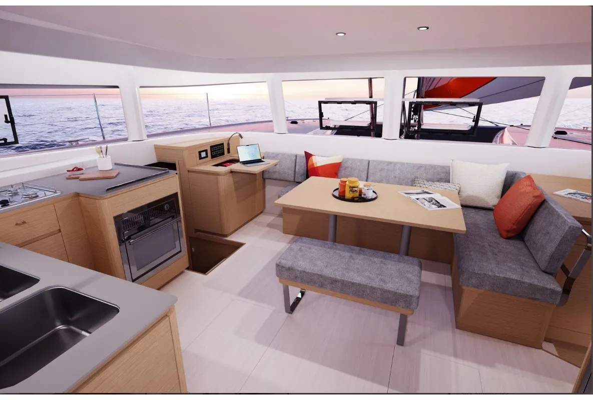 Salon of Nicolas, a Excess 14 catamaran at Municipal Unit of Lefkada, Greece