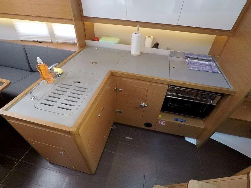 Galley of Barone, a Dufour 390 GL sailboat at Grad Šibenik, Croatia